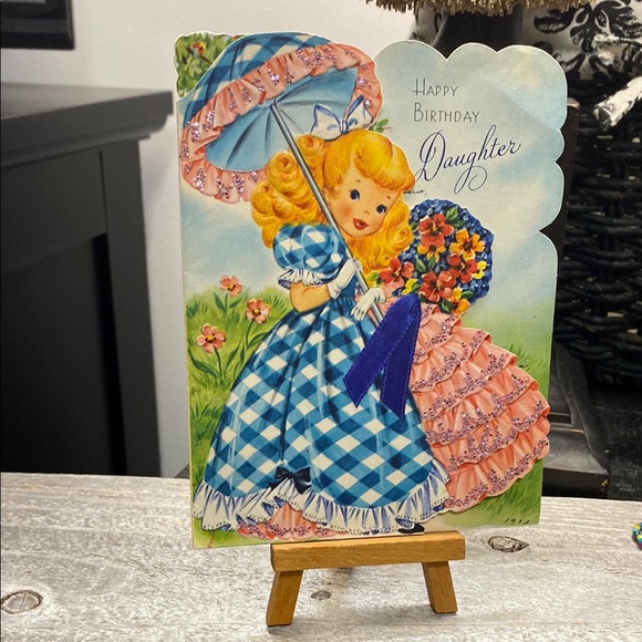 The Fairfield Line Inc. Other - Vintage Southern Belle Birthday Card For Daughter with Blue Gingham Dress!